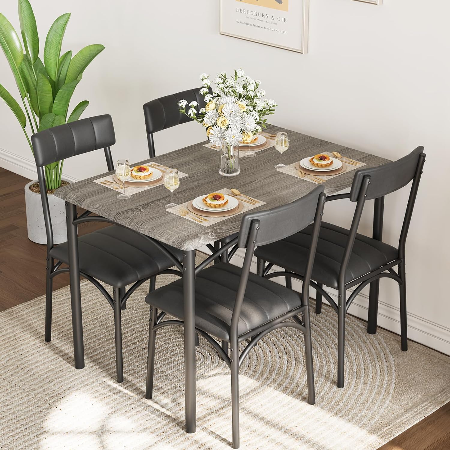 Kitchen Appliances Table - 5 Piece Dining Table Set for