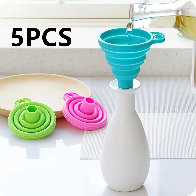 Kitchen Appliances And Utensils - Silicone Folding Funnel Multifunctional Portable Mini