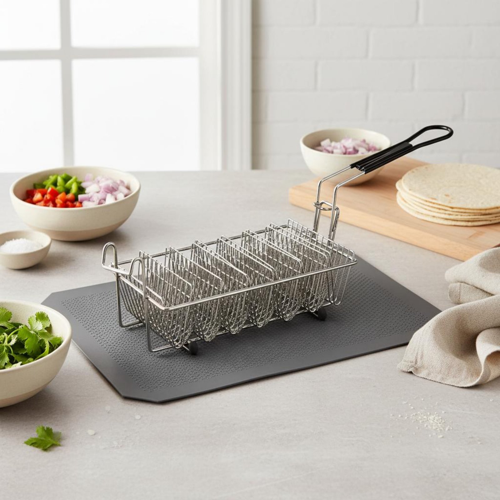8 Slot Taco Rack Heat Resistan - Deep Fryer Stainless 评论和价格