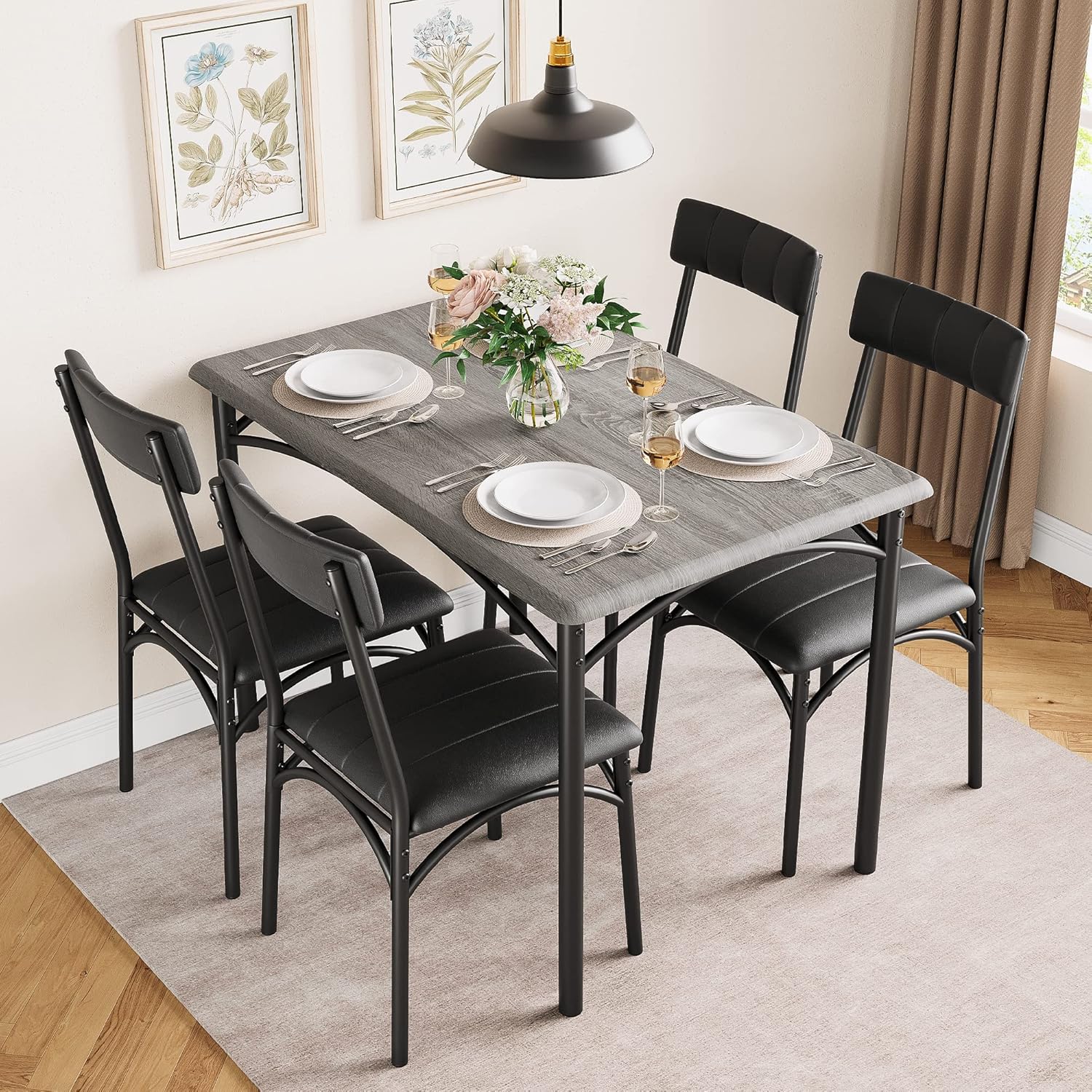 5 Piece Dining Table Set for 4 - Kitchen Appliances Table 评论和价格