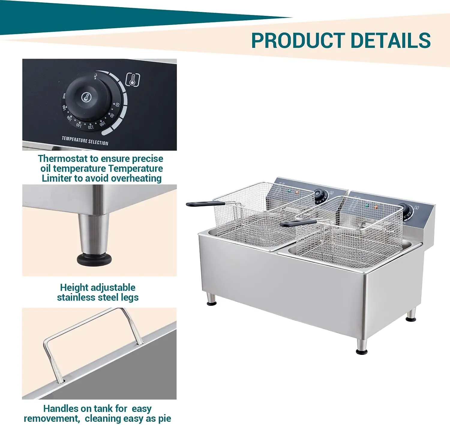 23.2 Quart Commercial Electric - Deep Fryer Stainless 评论和价格
