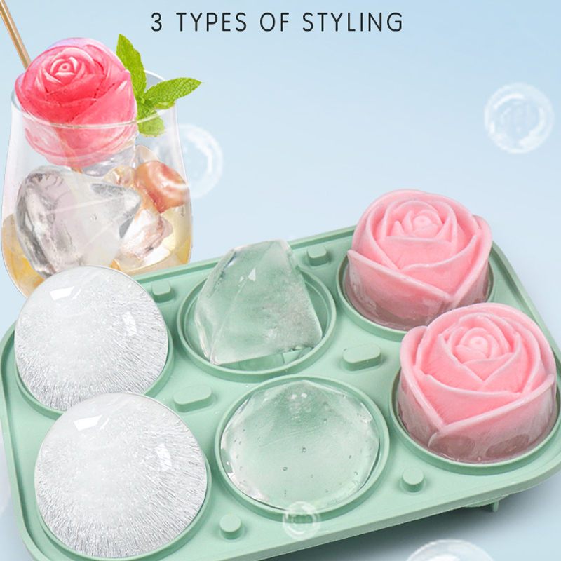 3D Rose Diamond Round Ice Cube - Kitchen Appliances And Utensils 评论和价格