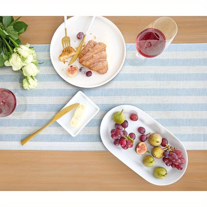 Blue & White Horizontal Stripe - Kitchen Appliances Table 评论和价格