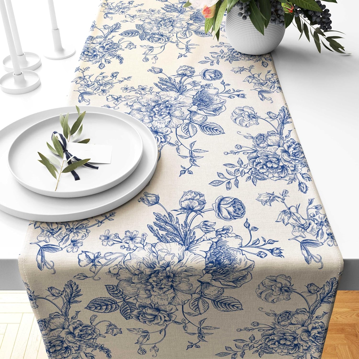 Chinoiserie Blue Flower Linen  - Kitchen Appliances Table 评论和价格