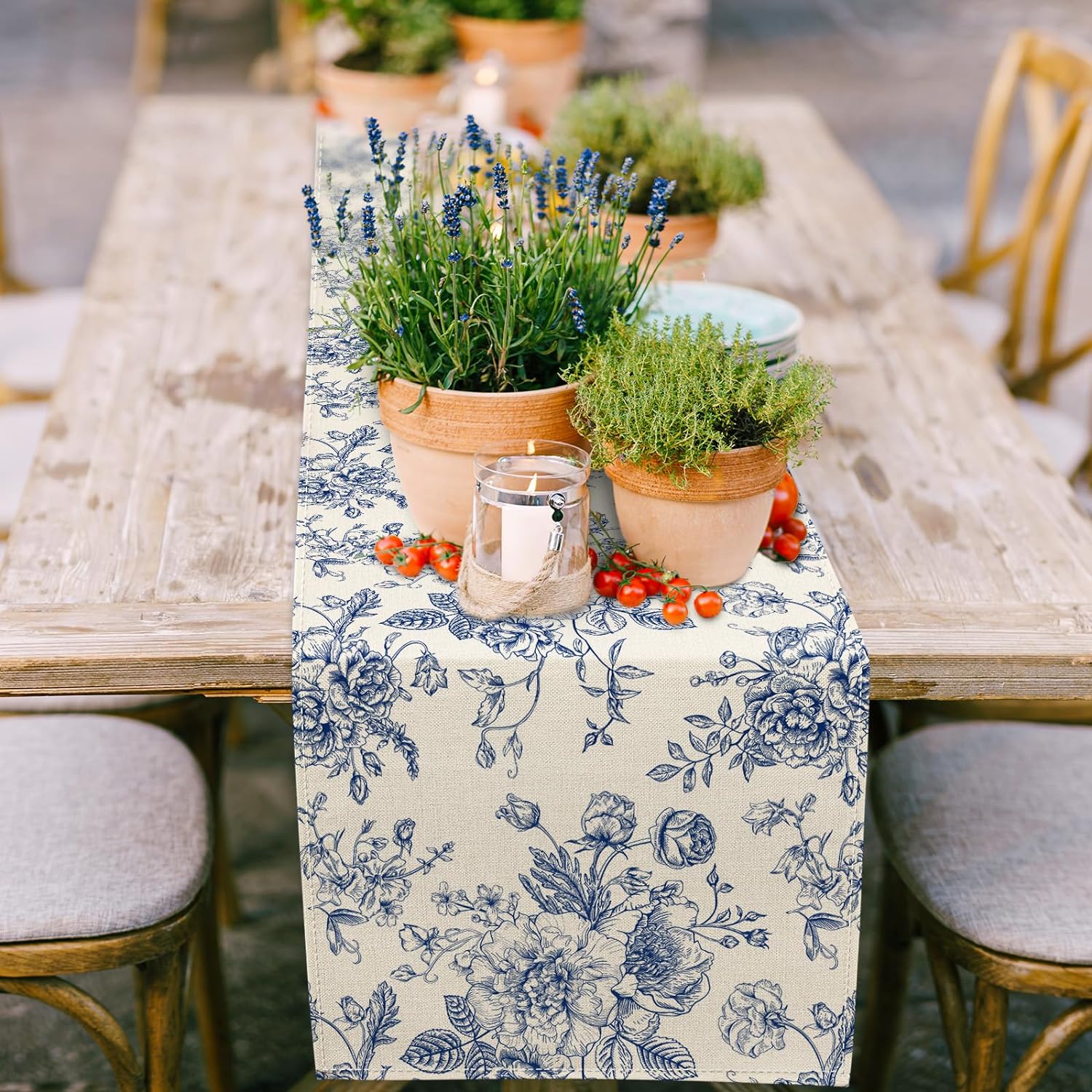 Chinoiserie Blue Flower Linen  - Kitchen Appliances Table 评论和价格
