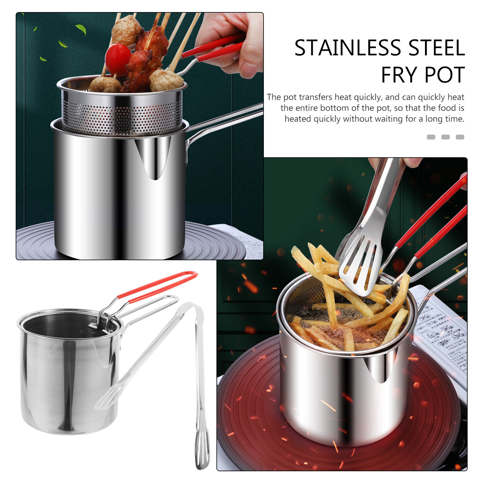 1Set Stainless Steel Multifunc - Deep Fryer Stainless 评论和价格